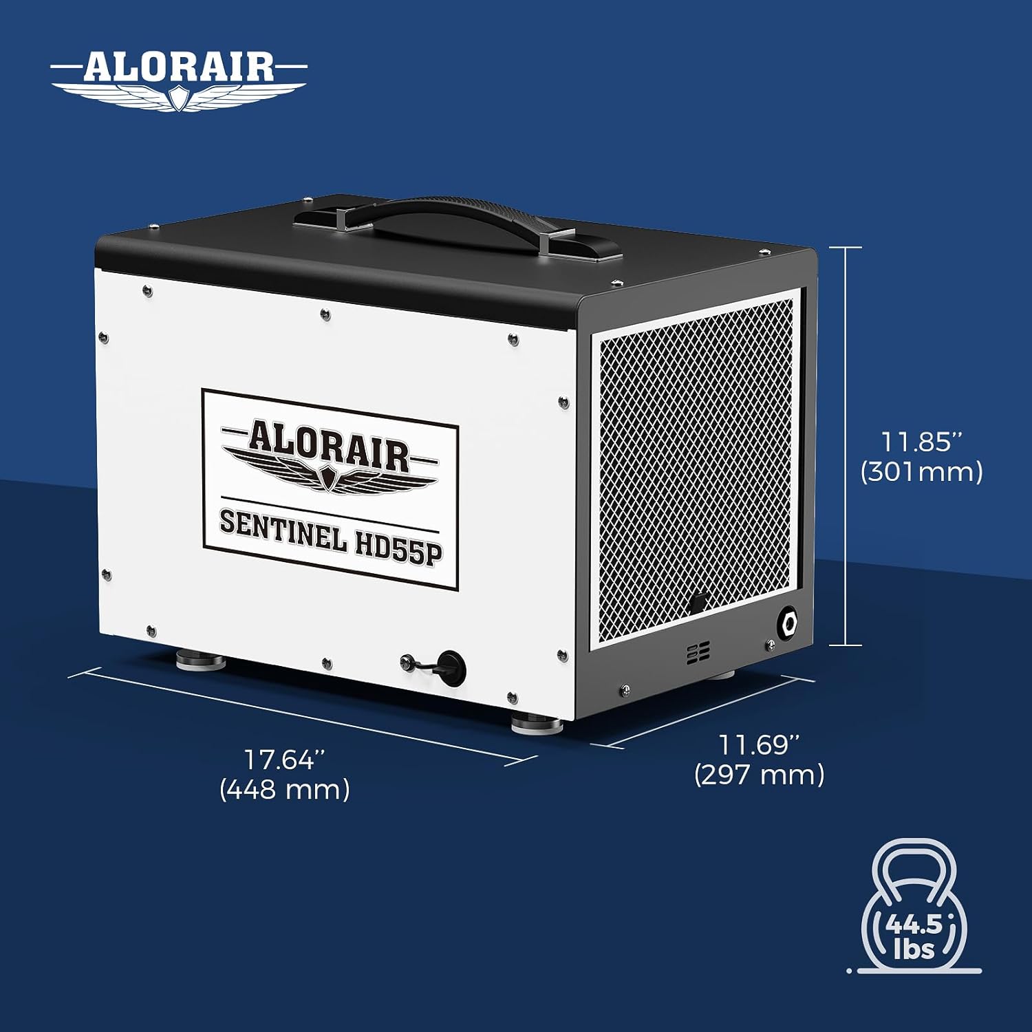AlorAir 120 PPD Crawl Space Dehumidifier with Pump and Drain Hose | Sentinel HD55P | Size for 1300 sq.ft