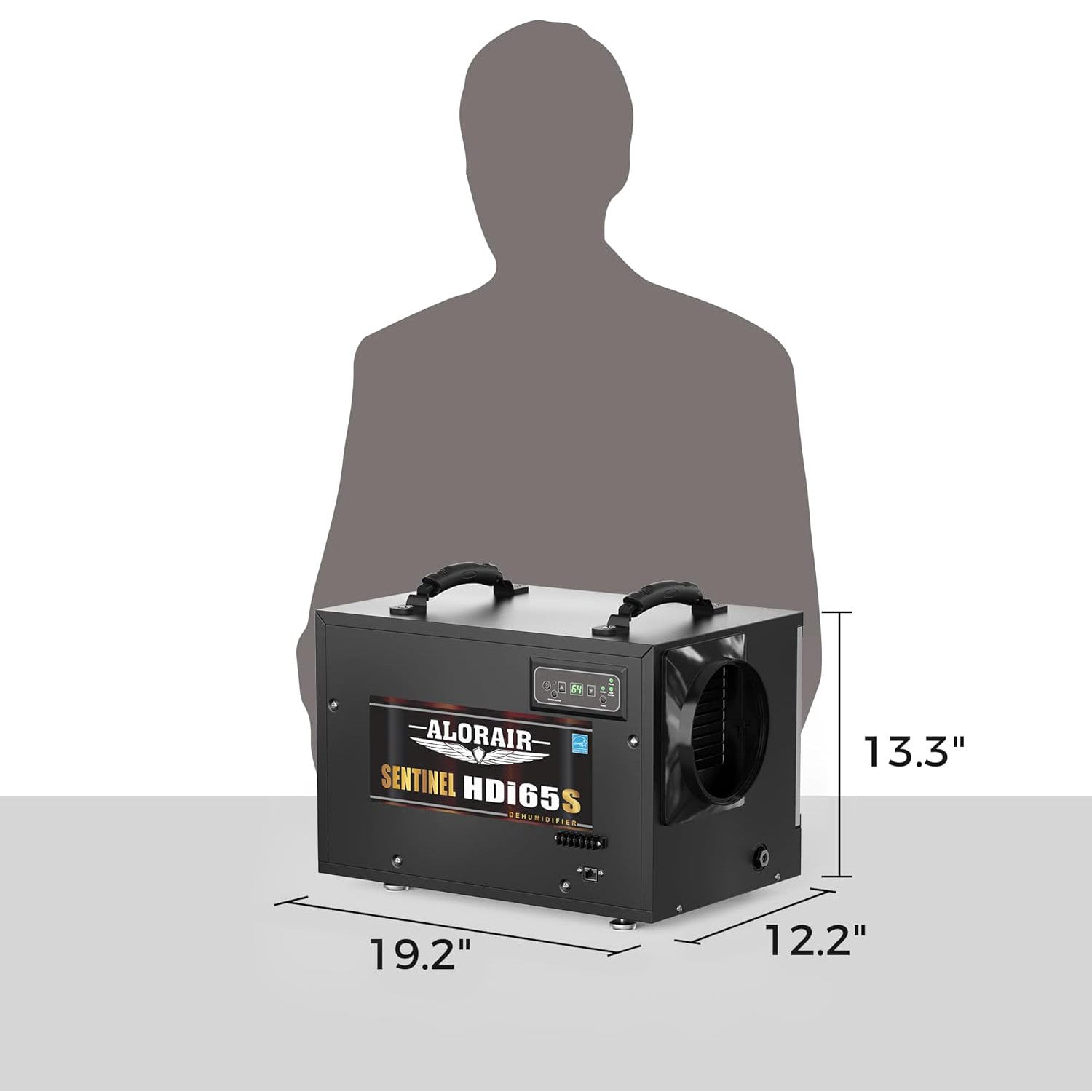 AlorAir 120 PPD Crawl Space Dehumidifiers with Pump and Drain Hose | Sentinel HDi65S (Black) | Size for 1300 sq.ft