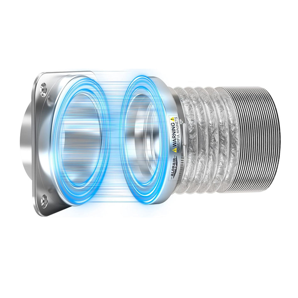 AlorAir Magnetic Dryer Vent Connector Kit | Airtight, Easy-Clean 4” Quick Connect with Hose & Clamps