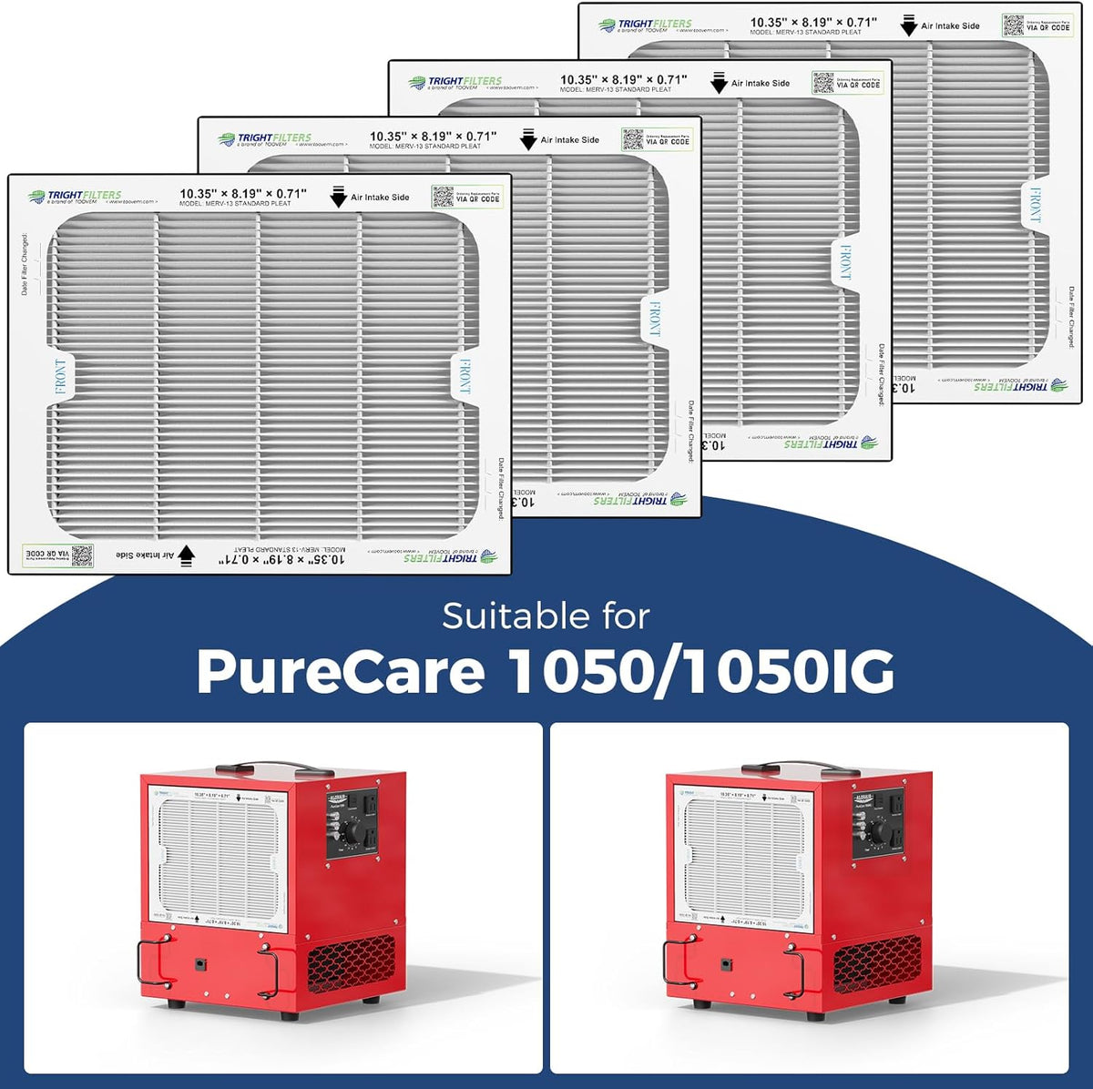 AlorairCrawlspace AlorAir® 4 Pack MERV-13 Air Filter for Purecare 1050/1050IG
