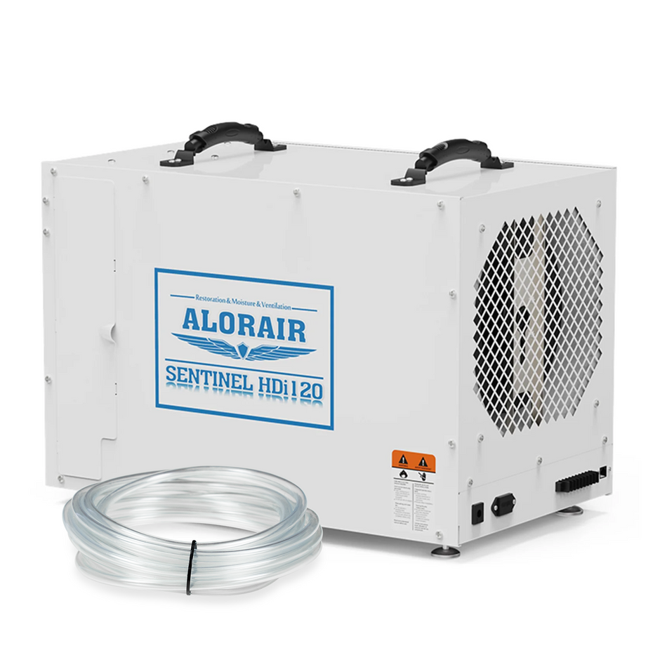 AlorAir 235 PPD Crawl Space Dehumidifier with Pump and Drain Hose | Sentinel HDi120 (White) | Size for 3300 sq.ft