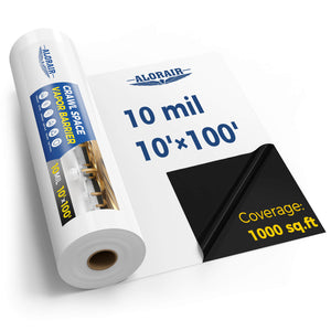 Alorair 10mil Crawl Space Vapor Barrier, 10'x25'/10'x50'/10x65'/10'x100' for Crawlspace Encapsulation