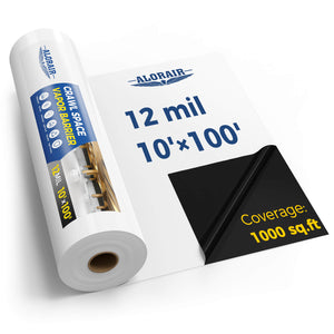 Alorair 12mil Crawl Space Vapor Barrier, 10'x30'/10'x50'/10'x100' for Crawlspace Encapsulation
