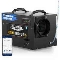 AlorAir® App Controlled 120 PPD Crawl Space Dehumidifiers | Sentinel HDi65S Black WIFI | Size for 1300 sq.ft