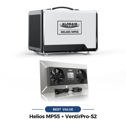 Helios MP55 Crawl Space Dehumidifier and VentirPro-S2 Ventilation Fan Comb | Crawl Space Moisture Solution