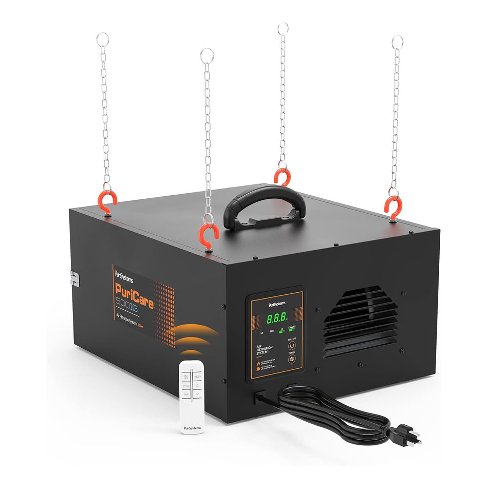 AlorAir 3-Speed Remote Shop Air Filtration System | PuriCare 500IG