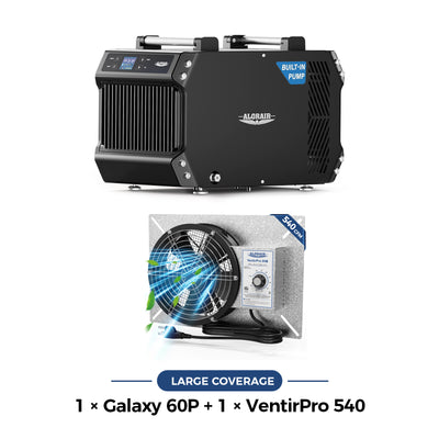 Alorair Combo Package for Large Crawl Spaces, Basements | Galaxy 60P and Ventirpro 540 Fan