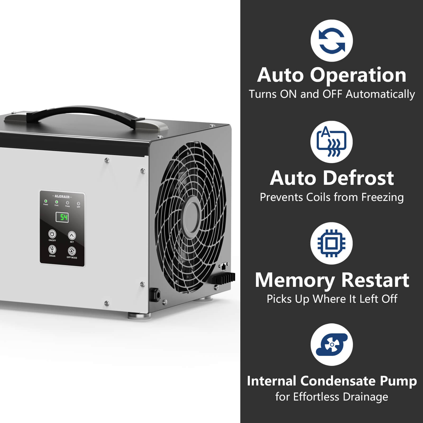 AlorAir 70 PPD Crawl Space Dehumidifier with Pump and Drain Hose | Sentinel HD35P | Size for 1000 sq.ft