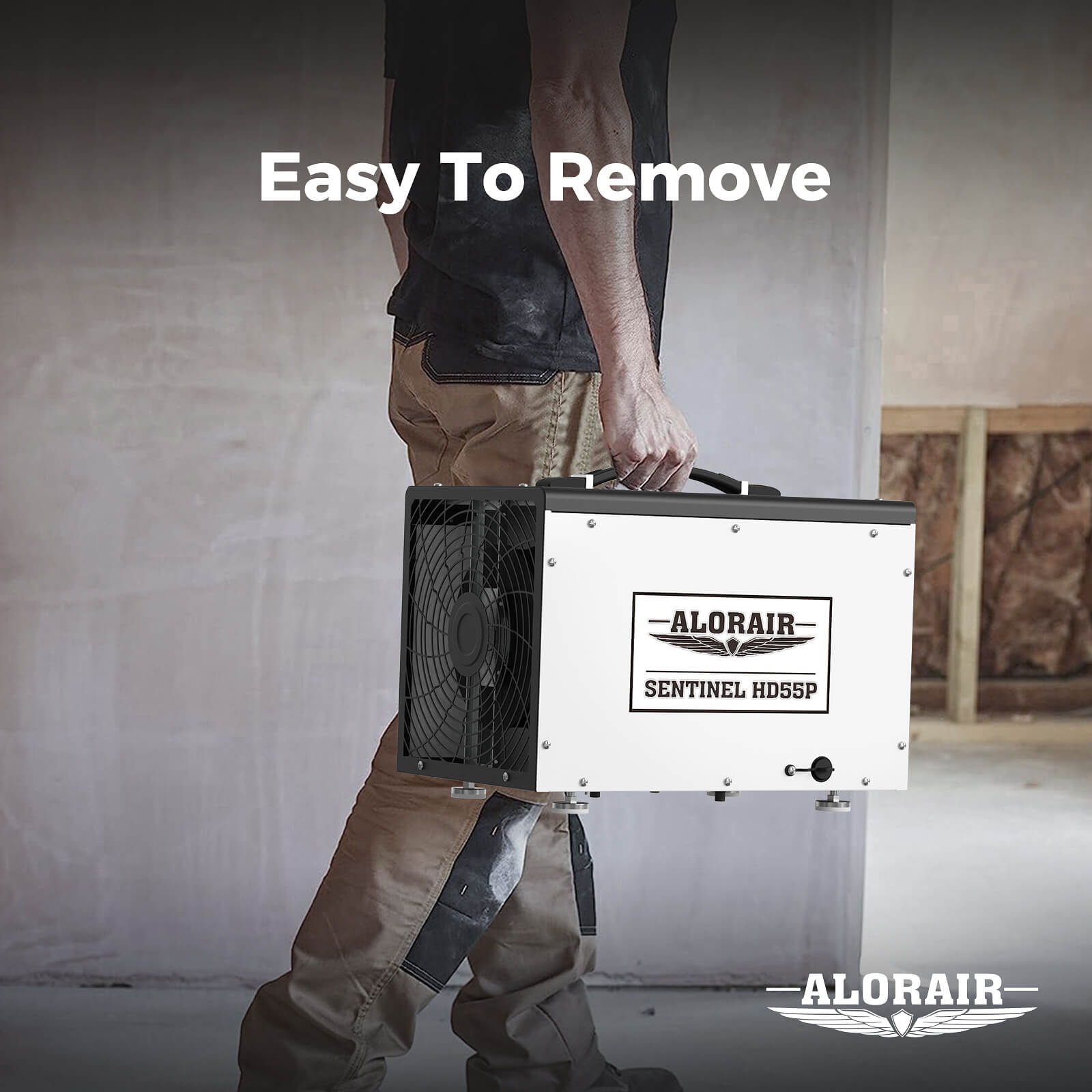 AlorAir 120 PPD Crawl Space Dehumidifier with Pump and Drain Hose | Sentinel HD55P | Size for 1500 sq.ft