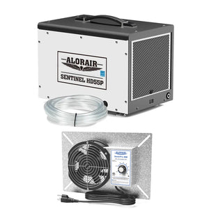Alorair Combo Package for Crawl Spaces,Basements Dehumidifier and Ventilator | Sentinel HD55P and Ventirpro 260 Fan