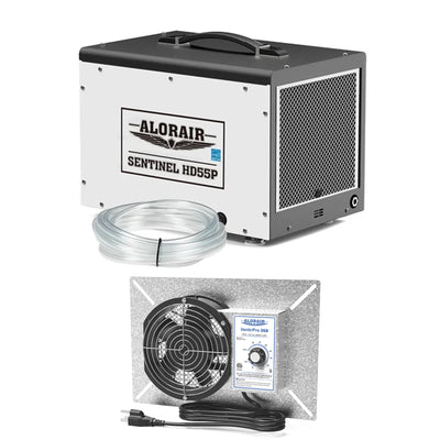 Alorair Combo Package for Crawl Spaces,Basements Dehumidifier and Ventilator | Sentinel HD55P and Ventirpro 260 Fan