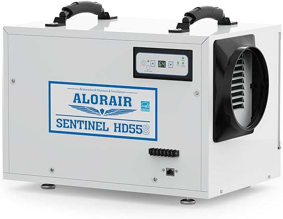 AlorAir 120 PPD Crawl Space Dehumidifiers with Drain Hose | Sentinel HD55S (White) | Size for 1300 sq.ft