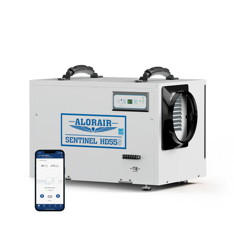 AlorAir® App Controlled  120 PPD Dehumidifier | Sentinel HD55S White WiFi | Size for 1300 sq.ft