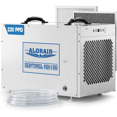 AlorAir 220PPD Crawl Space Dehumidifier with Pump and Drain Hose | Sentinel HDi100 (White) | Size for 2900 sq.ft