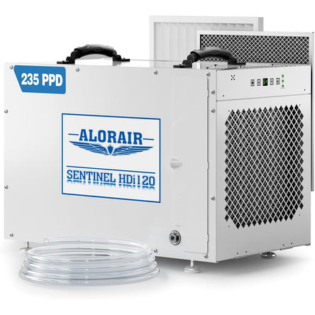 AlorAir 235 PPD Crawl Space Dehumidifier with Pump and Drain Hose | Sentinel HDi120 (White) | Size for 3300 sq.ft