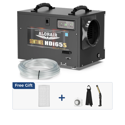 AlorAir 120 PPD Crawl Space Dehumidifiers with Pump and Drain Hose | Sentinel HDi65S (Black) | Size for 1300 sq.ft