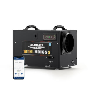 AlorAir® App Controlled 120 PPD Crawl Space Dehumidifiers | Sentinel HDi65S Black WiFi | Size for 1300 sq.ft