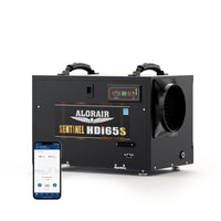 AlorAir® App Controlled 120 PPD Crawl Space Dehumidifiers | Sentinel HDi65S Black WiFi | Size for 1300 sq.ft