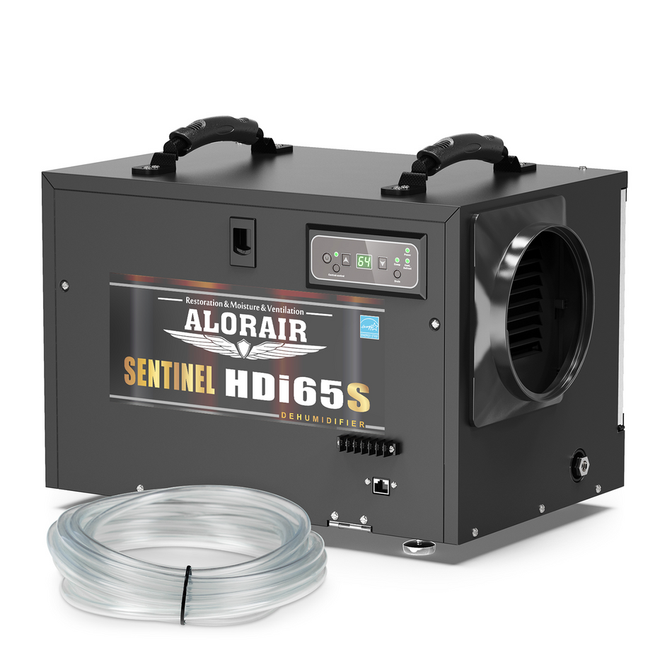 AlorAir 120 PPD Crawl Space Dehumidifiers with Pump and Drain Hose | Sentinel HDi65S (Black) | Size for 1300 sq.ft