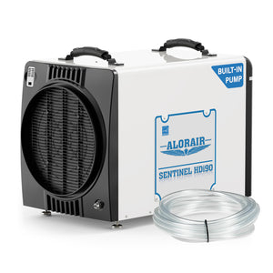 AlorAir 198 PPD Crawl Space Dehumidifiers with Pump and Drain Hose | Sentinel HDi90 (Duct-able) | Size for 2600 sq.ft