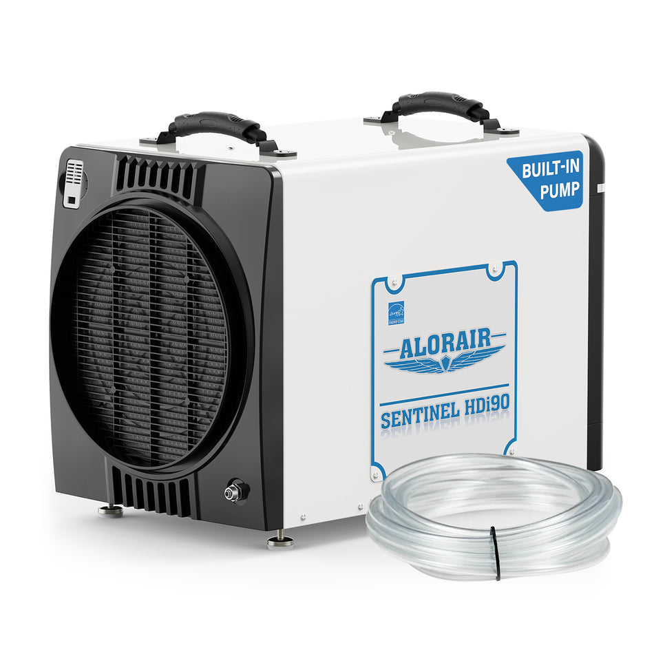 AlorAir 198 PPD Crawl Space Dehumidifiers with Pump and Drain Hose | Sentinel HDi90 (Duct-able) | Size for 2600 sq.ft