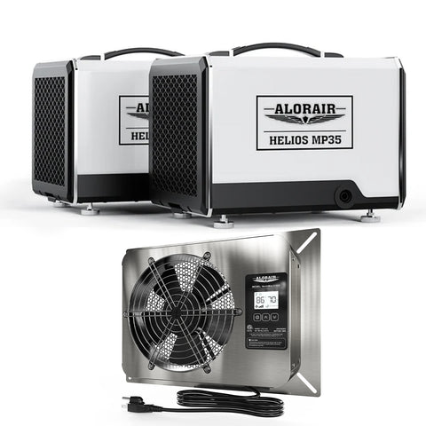 Helios MP35 Crawl Space Dehumidifier and VentirMax 570SD Ventilator Fan Combo | Basement Moisture Control System