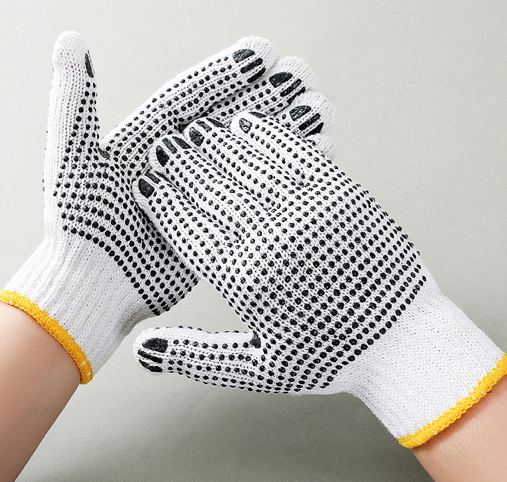 Double-sided dispensing black and white labor protection gloves
