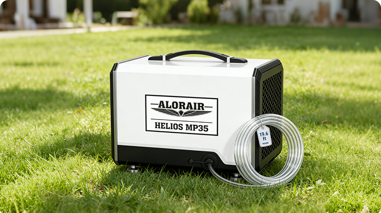 AlorAir 70 PPD Crawl Space Dehumidifier with Pump and Drain Hose | Helios MP35 | Size for 1000 sq.ft