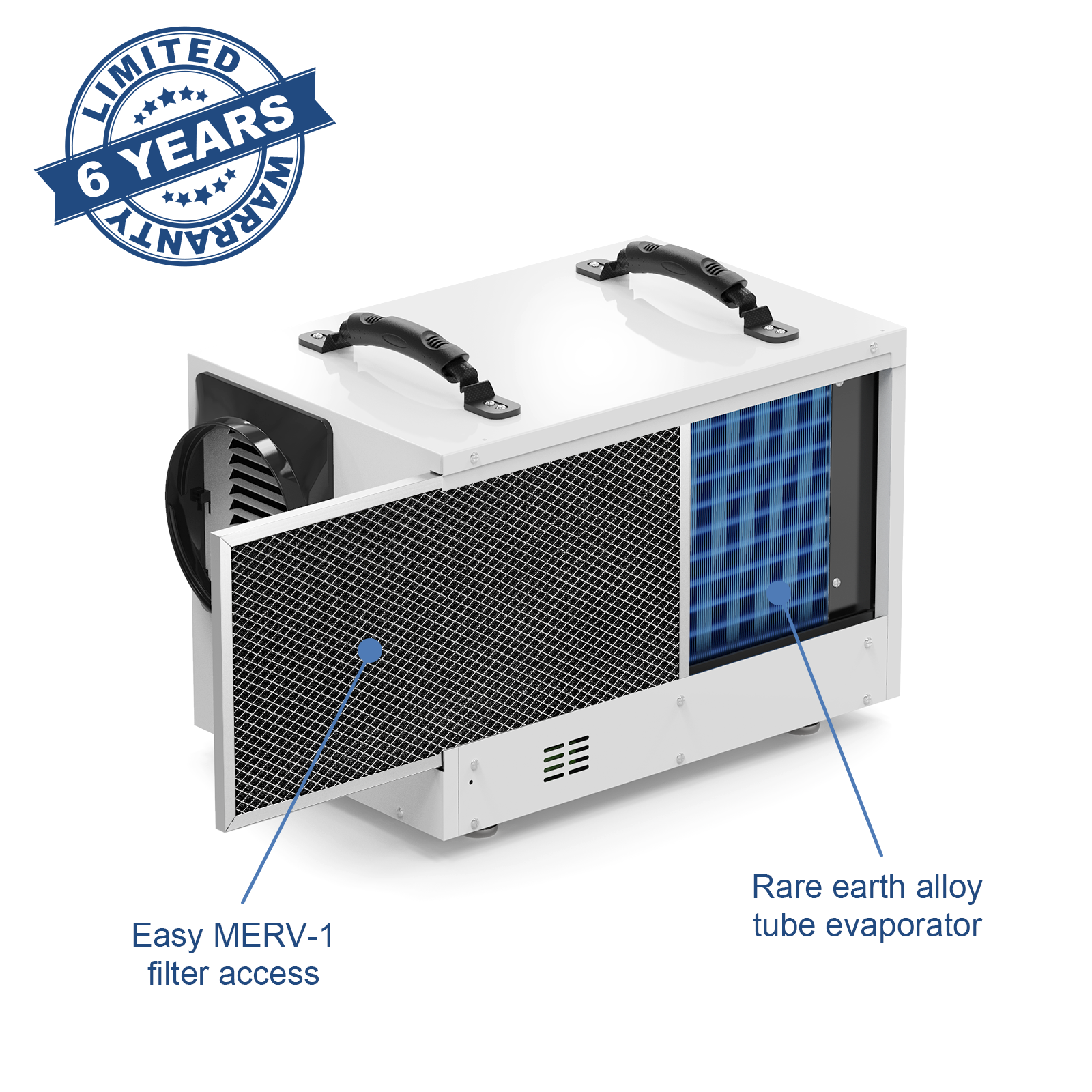 AlorAir 120 PPD Crawl Space Dehumidifiers with Drain Hose | Sentinel HD55S (White) | Size for 1300 sq.ft