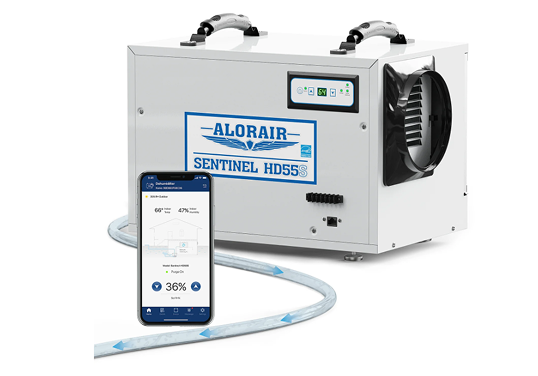 AlorAir® App Controlled  120 PPD Dehumidifier | Sentinel HD55S White WIFI | Size for 1300 sq.ft