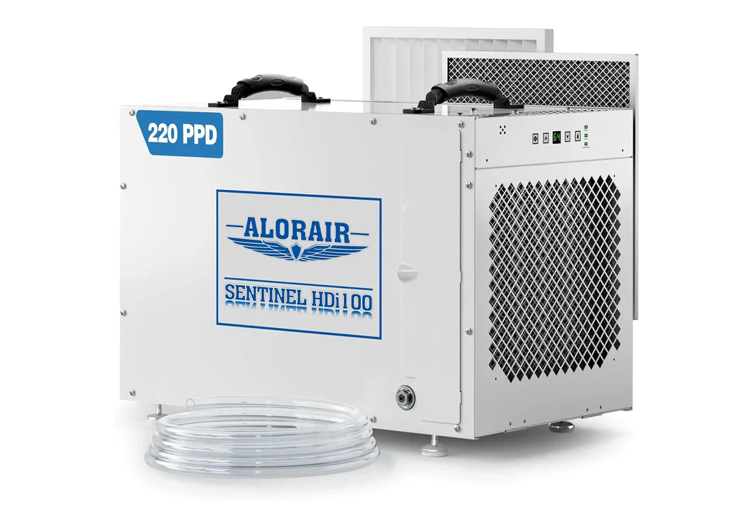 AlorAir 220PPD Crawl Space Dehumidifier with Pump and Drain Hose | Sentinel HDi100 (White) | Size for 2900 sq.ft