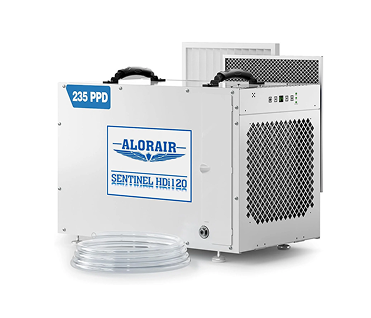 AlorAir 235 PPD Crawl Space Dehumidifier with Pump and Drain Hose | Sentinel HDi120 (White) | Size for 3300 sq.ft