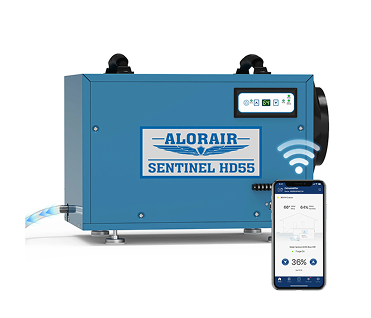AlorAir Wi-Fi 113 PPD Crawlspace Dehumidifier | Sentinel HD55 Blue WiFi | Size for 1200 sq.ft