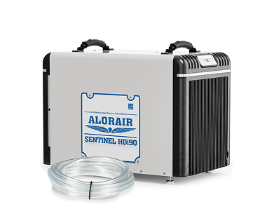 AlorAir 198 PPD Crawl Space Dehumidifiers with Pump and Drain Hose | Sentinel HDi90 (Duct-able) | Size for 2600 sq.ft