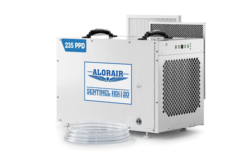AlorAir 235 PPD Crawl Space Dehumidifier with Pump and Drain Hose | Sentinel HDi120 (White) | Size for 3300 sq.ft