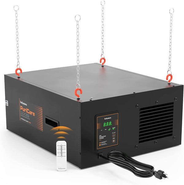 AlorAir 3-Speed Remote Shop Air Filtration System | PuriCare 1100IG